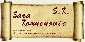Sara Komnenović vizit kartica